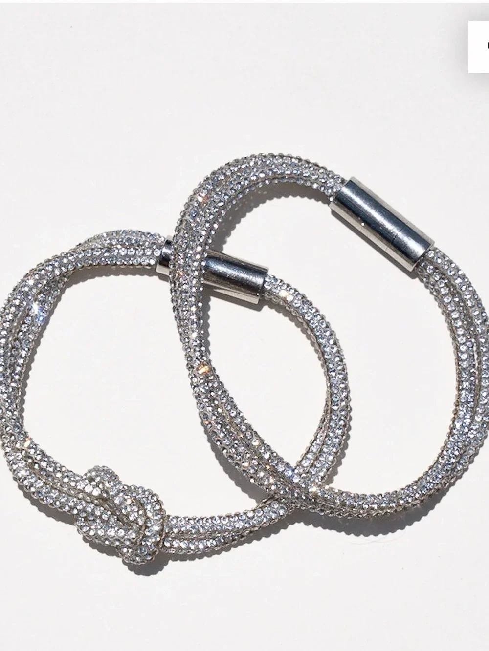 Rocknot Crystal Knot Bracelet Set 6/6.5” New
